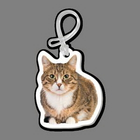 Custom Luggage Tag W/ Tab - Full Color Tabby Cat