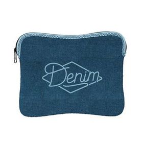 Custom Denim-Neoprene Kappotto for Sleeve iPad, 10.25" W x 8.25" H