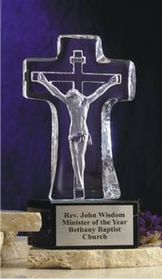 Custom Glass Jesus on Cross Award