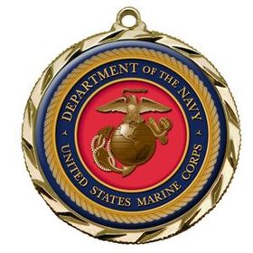 Custom 2 1/2" Full Color Insert Medal In Gold With Coin Edge