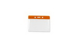 Custom Horizontal Top Load Color Bar Badge Holder - Orange, 3.75