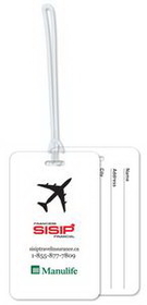 Custom Write-On Luggage Tags .020 Plastic 2.75"x4.5" in Spot Colors with 6" Loop