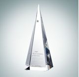 Custom Pyramid Optical Crystal Tower Award, 7 1/2