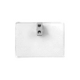 Blank Horizontal Top Load Badge Holder W/ 2 Hole Clip, 3.5" W x 2.3" H