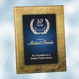 Custom Gold/Blue Acrylic Art Plaque Award w/Easel (Large), 11 3/4