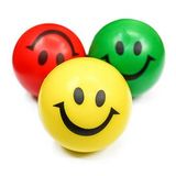 Custom Smiley Face Stress Reliever Ball, 2 1/2