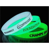 Glow in the Dark Printed Custom Silicone Wristband (15 Day Delivery), 1/2