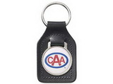Custom E-Con-O Leather Large Rectangle Key Tag w/ Round Corners & Acrylic Key Fob