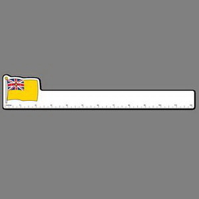 12" Ruler W/ Full Color Flag Of Niue