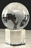 Custom Optical Crystal World Globe Award w/ Base (3