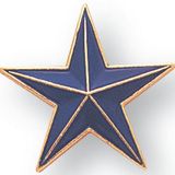 Blank Gold Enameled Pin (Blue Star), 7/8