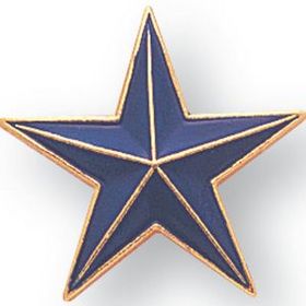 Blank Gold Enameled Pin (Blue Star), 7/8" W