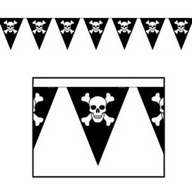 Custom Jolly Roger All Weather Pennant Banner, 10" W x 12' L