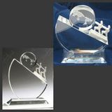 Custom Unique Clear Optic Glass World Globe Award