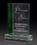 Custom Green Guardian Crystal Award, 7" W X 9 1/4" H X 2 1/2" D, Price/piece