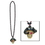 Custom Beads Necklace w/ Flashing Pirate Skull Medallion, 36" L, Price/piece