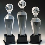 Custom 2 In 1 Black/Clear Crystal Globe Trophy, 11