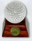 Custom Crystal & Rosewood Golf Ball Trophy /3