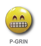 Blank Emoji Grin Pins, .75