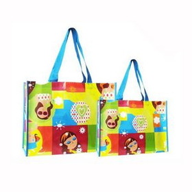 Custom Reusable Laminated Non-woven Shopping Tote Bag Grocery Bags, 15 4/5" L x 4" W x 11 4/5" H