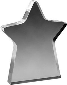 Custom Standing Star 3/4" Thick Clear Acrylic Award (6"x 7"x 3/4") PhotoImage
