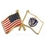 Blank Massachusetts & Usa Crossed Flag Pin, 1 1/8" W, Price/piece