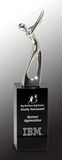 Custom Crystal Pedestal Golf Award, 1.75