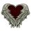 Blank Heart With Angel Wings Pin - Antique Nickel, 1 1/8" W X 15/16" L, Price/piece