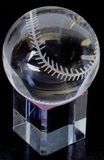 Custom Crystal Baseball With Clear Base (3-1/8