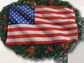 Custom 3D Gallery Print Collection Mini Ornament (American Flag/ Wreath), 1.875" Diameter