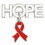 Blank Hope Pin with Red Ribbon Charm, 1 1/4" W x 1 1/4" H, Price/piece