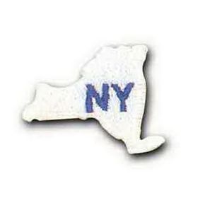 Custom State Shape Embroidered Applique - New York