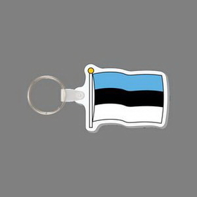 Key Ring & Full Color Punch Tag W/ Tab - Flag of Estonia