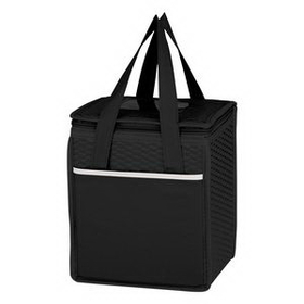 Custom Wave Design Non-Woven Cooler Lunch Bag, 8" W x 9" H x 6" D