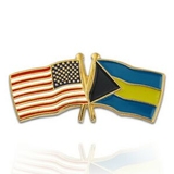 Blank Usa & Bahamas Flag Pin, 1 1/8