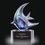 Custom Medium Neptune Fish Hand Blown Art Glass Award, 7 3/4" H x 5" H x 5" D, Price/piece