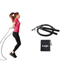 Custom Aluminum Adjustable Steel Cable Skipping Rope Jump Rope For Fitness, 118" L x 6.3" W