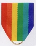 Blank Grosgrain Imported Rainbow Stripe Pin Ribbon - Medal Holder (1 1/2