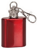 Custom 1 oz. Gloss Red Flask Keychain, 1 5/8