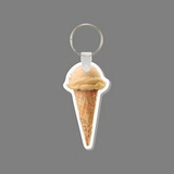 Key Ring & Full Color Punch Tag - Vanilla Ice Cream Cone