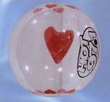 Custom Clear Beachball w/ Red Heart Insert / 16