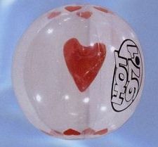 Custom Clear Beachball w/ Red Heart Insert / 16"