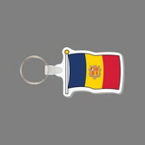 Key Ring & Full Color Punch Tag W/ Tab - Flag of Andorra