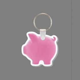 Key Ring & Full Color Punch Tag - Piggy Bank