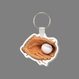 Custom Key Ring & Full Color Punch Tag W/ Tab - Baseball Glove & Ball