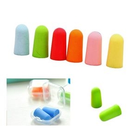 Custom Soft Foam Ear Plugs w/Plastic Case, 1/2" D x 1" L