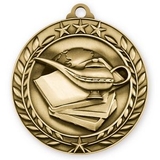 Custom 1 3/4'' Book And Lamp Medal (G)