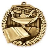 Custom 2 1/2'' Book And Lamp Medal (G
