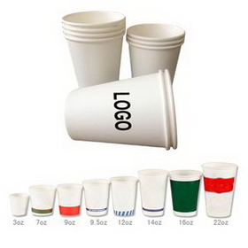 Custom 9 oz Disposable Paper Cups, 3" Diameter x 3 1/2" H