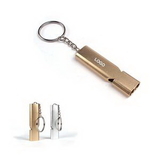 Custom Aluminum Double Pipes Whistle Key Ring, 2 1/4